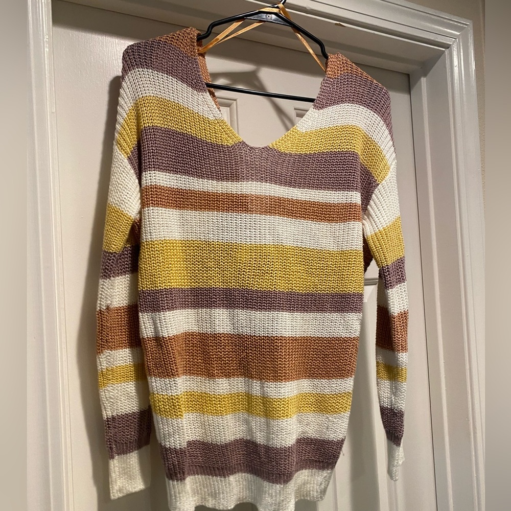 Striped long sleeve blouse